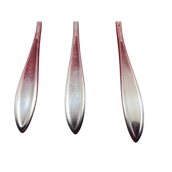 Oneida Adam Silverplate 1917 Teaspoon Lot of 3 Vintage Flat Handle 6” Pattern - Picture 8 of 8